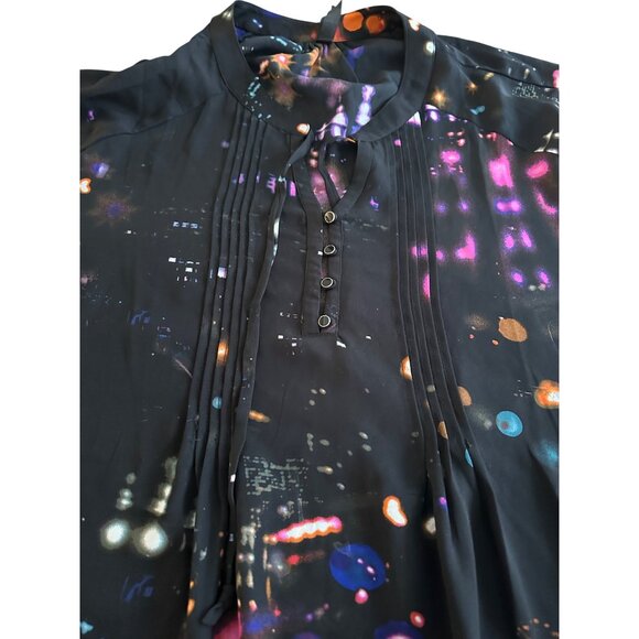 Melissa McCarthy Seven7 Tunic Blouse 2X Star Light Print Flowy Long Sleeve - Picture 9 of 12